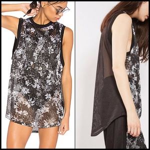 Ivy Park Floral Story Tank Monochrome Small NWT